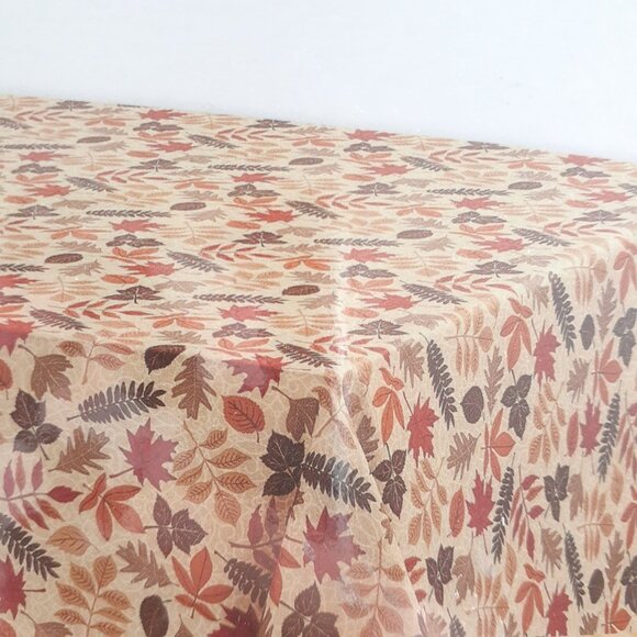Style Home Fabric Tablecloth Fall Leaves 60x102 - Picture 3 of 3